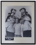 14 x 17 Photo That Hung in Moes Office of Ogg & Zogg With Larry, Moe & Curly Joe From The Three Stooges in Orbit -- Framed to 18.75 x 23.75 -- Some Wear to Frame, Overall Very Good Plus